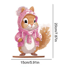 Load image into Gallery viewer, Acrylic Diamond Painting Desktop Decorations for Office Decor (Pink Squirrel)