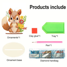 Load image into Gallery viewer, Acrylic Diamond Painting Desktop Decoration for Office Decor(Flower Squirrel #6)