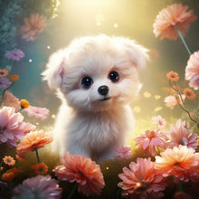 Load image into Gallery viewer, Diamond Painting - Full Round - puppy in forest (30*30CM)