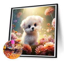 Load image into Gallery viewer, Diamond Painting - Full Round - puppy in forest (30*30CM)