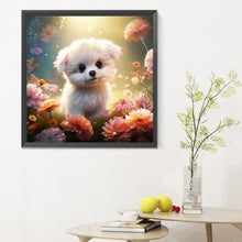 Load image into Gallery viewer, Diamond Painting - Full Round - puppy in forest (30*30CM)