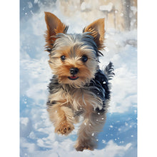 Load image into Gallery viewer, Diamond Painting - Full Round - Little Yorkie in the snow (30*40CM)