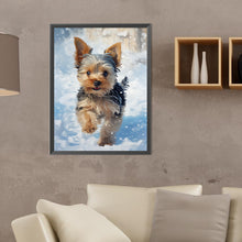 Load image into Gallery viewer, Diamond Painting - Full Round - Little Yorkie in the snow (30*40CM)