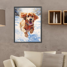 Load image into Gallery viewer, Diamond Painting - Full Round - Little golden retriever in the snow (30*40CM)