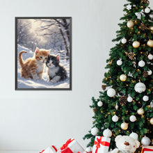 Load image into Gallery viewer, Diamond Painting - Full Round - kittens in the snow (30*40CM)