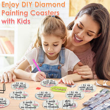 Load image into Gallery viewer, 8 PCS Acrylic DIY Diamond Painting Art Coaster Kit with Holder (Love and Faith)
