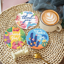 Load image into Gallery viewer, 8 PCS Acrylic DIY Diamond Painting Art Coaster Kit with Holder (Love and Thanks)