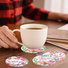 Load image into Gallery viewer, 8 PCS Acrylic DIY Diamond Painting Art Coaster Kit with Holder (Love and Thanks)