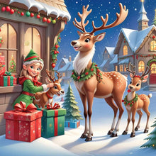 Load image into Gallery viewer, Diamond Painting - Full Round - Christmas sika deer (40*40CM)