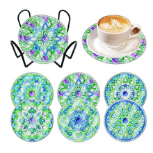 Load image into Gallery viewer, 6 PCS Waterproof Coaster Mandala Special Shape Diamond Painting Crafts Coaster with Holder