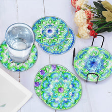 Load image into Gallery viewer, 6 PCS Waterproof Coaster Mandala Special Shape Diamond Painting Crafts Coaster with Holder