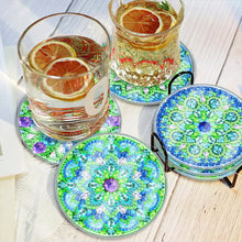 Load image into Gallery viewer, 6 PCS Waterproof Coaster Mandala Special Shape Diamond Painting Crafts Coaster with Holder