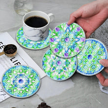 Load image into Gallery viewer, 6 PCS Waterproof Coaster Mandala Special Shape Diamond Painting Crafts Coaster with Holder