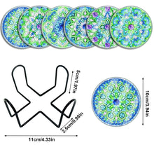 Load image into Gallery viewer, 6 PCS Waterproof Coaster Mandala Special Shape Diamond Painting Crafts Coaster with Holder