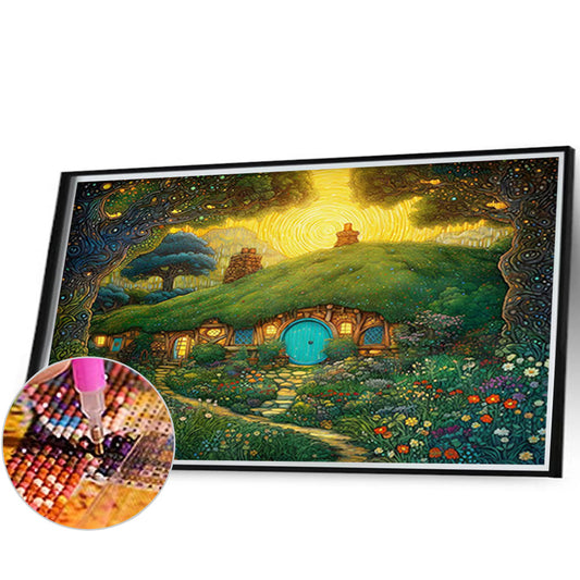 Diamond Painting - Full Round - forest cabin (45*30CM)