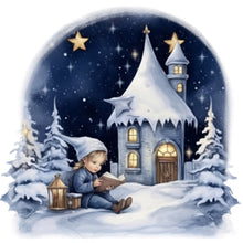 Load image into Gallery viewer, Diamond Painting - Full Round - Reading Cartoon Series in the Snow (30*30CM)