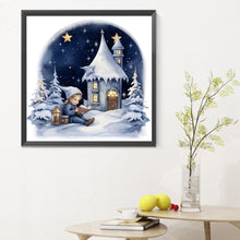 Load image into Gallery viewer, Diamond Painting - Full Round - Reading Cartoon Series in the Snow (30*30CM)