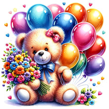 Load image into Gallery viewer, AB Diamond Painting - Full Round - balloon gift bear (40*40CM)