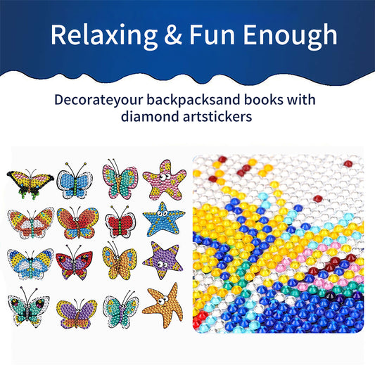 26/30/35/38/42/43 PCS Cartoon Diamond Sticker Art Craft Diamond Painting Sticker