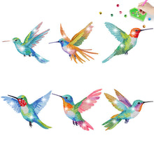 Load image into Gallery viewer, 6 PCS Christmas Hummingbird Diamonds Painting Stickers Kit for Boy Girls Gift