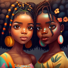 Load image into Gallery viewer, Diamond Painting - Full Round - black girl (30*30CM)