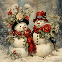 Load image into Gallery viewer, Diamond Painting - Full Round - Christmas snowman (30*30CM)