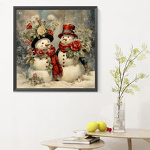 Load image into Gallery viewer, Diamond Painting - Full Round - Christmas snowman (30*30CM)