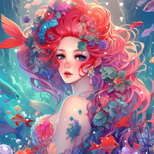 Load image into Gallery viewer, AB Diamond Painting - Full Round - red-haired mermaid (40*40CM)