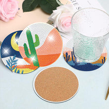 Load image into Gallery viewer, 8 PCS Wooden Diamond Painting Art Coasters Kits with Holder (Colourful Desert)