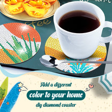 Load image into Gallery viewer, 8 PCS Wooden Diamond Painting Art Coasters Kits with Holder (Colourful Desert)