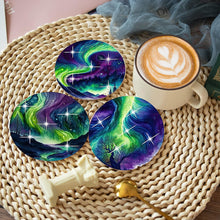Load image into Gallery viewer, 8 PCS Wooden Diamond Painting Art Coasters Kits with Holder (Gorgeous Aurora)