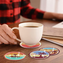 Load image into Gallery viewer, 8 PCS Wooden Diamond Painting Art Coasters Kits with Holder (Dazzling Holiday)