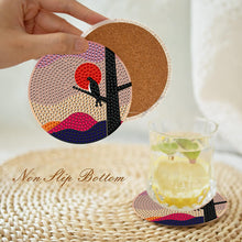Load image into Gallery viewer, 8 PCS Wooden Diamond Painting Art Coasters Kits with Holder (Desert Scenery)