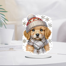 Load image into Gallery viewer, Acrylic Winter Dog Diamond Painting Desktop Decorations for Office Desktop Decor