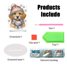 Load image into Gallery viewer, Acrylic Winter Dog Diamond Painting Desktop Decorations for Office Desktop Decor