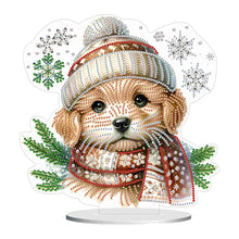 Load image into Gallery viewer, Acrylic Winter Dog Diamond Painting Desktop Decorations for Office Desktop Decor