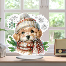 Load image into Gallery viewer, Acrylic Winter Dog Diamond Painting Desktop Decorations for Office Desktop Decor