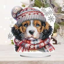 Load image into Gallery viewer, Winter Dog DIY Diamond Painting Tabletop Ornaments Kit for Office Desktop Decor