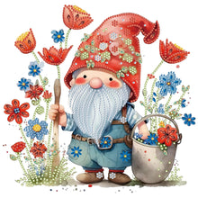 Load image into Gallery viewer, Diamond Painting - Partial Special Shaped - Gnomes and Flowers Red (30*30CM)