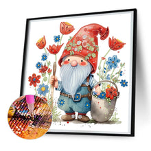 Load image into Gallery viewer, Diamond Painting - Partial Special Shaped - Gnomes and Flowers Red (30*30CM)