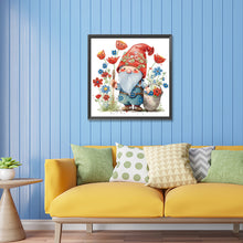 Load image into Gallery viewer, Diamond Painting - Partial Special Shaped - Gnomes and Flowers Red (30*30CM)
