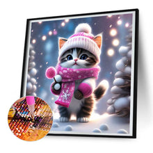 Load image into Gallery viewer, Diamond Painting - Full Round - snow kitten (30*30CM)
