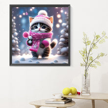 Load image into Gallery viewer, Diamond Painting - Full Round - snow kitten (30*30CM)