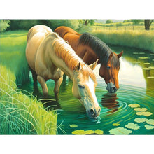 Load image into Gallery viewer, Diamond Painting - Full Round - Drinking water for horses (40*30CM)