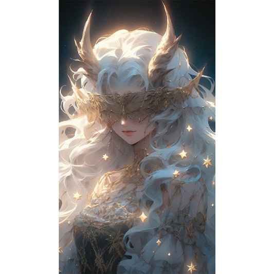 AB Diamond Painting - Full Round - White hair elf girl (40*70CM)