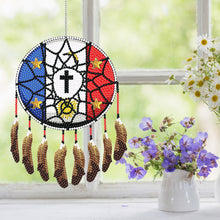 Load image into Gallery viewer, Flag Dreamcatcher Single-Sided Diamond Painting Hanging Pendant for Wall Decor