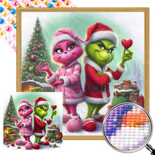 Load image into Gallery viewer, AB Diamond Painting - Full Round - Red-haired monster and green-haired monster (30*30CM)