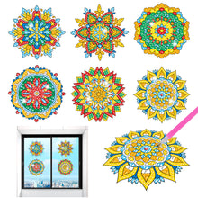 Load image into Gallery viewer, 6 PCS Mosaic Diamond Art Stickers Mandala Diamond Painting Stickers for Kid Gift