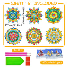 Load image into Gallery viewer, 6 PCS Mosaic Diamond Art Stickers Mandala Diamond Painting Stickers for Kid Gift