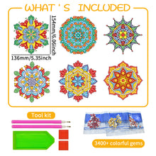 Load image into Gallery viewer, 6 PCS Mosaic Diamond Art Stickers Mandala Diamond Painting Stickers for Kid Gift